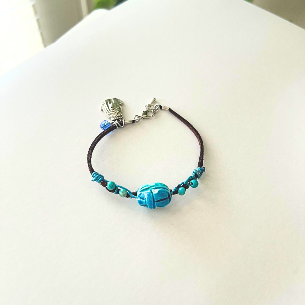 Scarab Beetle Suede Bracelet
