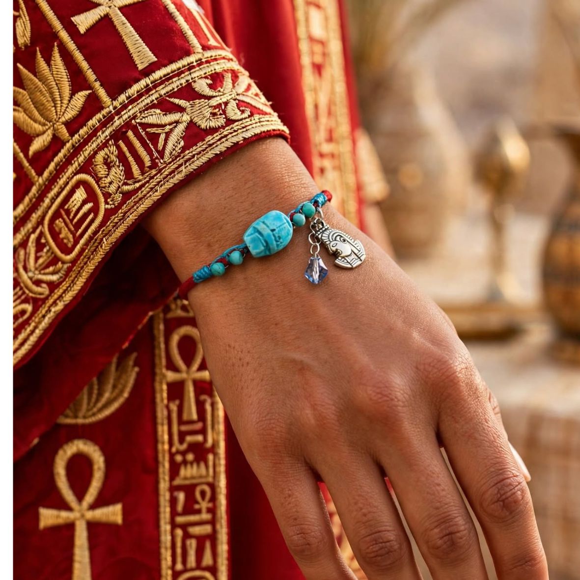 Scarab Beetle Suede Bracelet