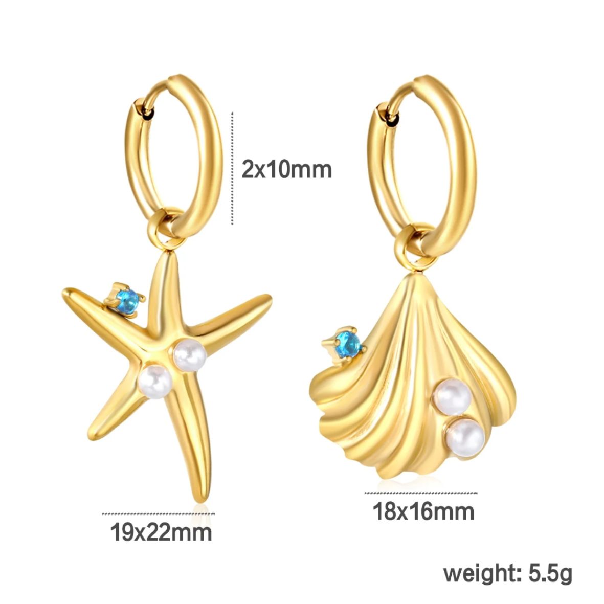Stainless Steel / 18K Gold Plated Earrings