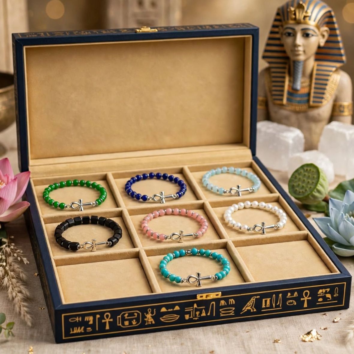 Key Of Life Stretch Beaded Bracelet